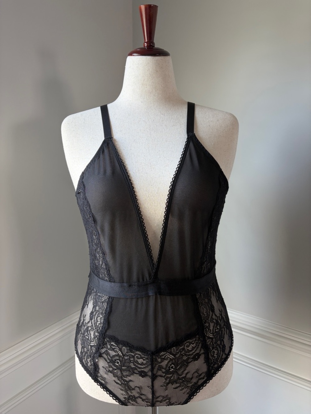 Oh La La Cheri | Lace Bodysuit Teddy Lingerie | Black | 1X